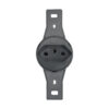 Tomada Redonda Embutir 2P+T 10A Preta Com Haste Blux