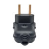 Pino Plugue Macho Margirius 10A 2 Polos 90° Preto c/ Prensa Cabo Tomada Elétrica