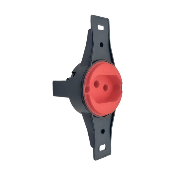 Tomada 2P+T Redonda 10A Vermelha Blux – Ideal para TV, PC e Eletrodomésticos