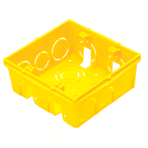 Caixa de Luz 4x4 Embutir Amarela para Alvenaria