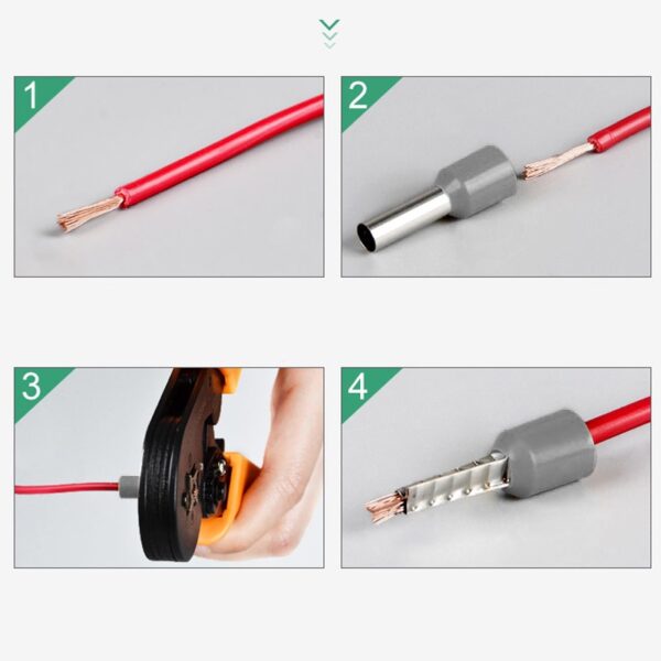 Terminal Tubular 4mm Cinza Ilhós Simples Pré-Isolado Conexão Elétrica