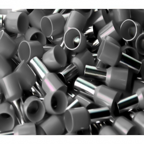 Terminal Tubular 4mm Cinza Ilhós Simples Pré-Isolado Conexão Elétrica