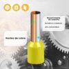 Terminal Tubular 25mm Amarelo Ilhós Simples Pré-Isolado Conexão Elétrica
