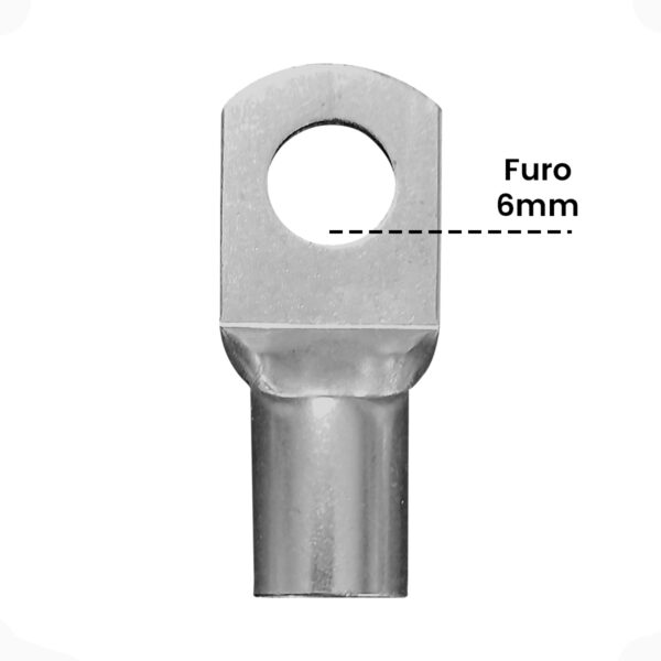 Terminal Olhal 25mm² Furo 6mm – Conector de Compressão para Cabos Elétricos