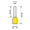 Terminal Pré Isolado Tubular 6mm Amarelo Ilhós Simples para Fio Elétrico