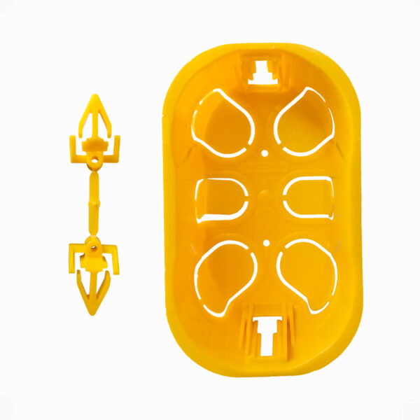 Caixa de Luz 4x2 para Drywall Tramontina Embutir em Gesso Amarela – 57500/071