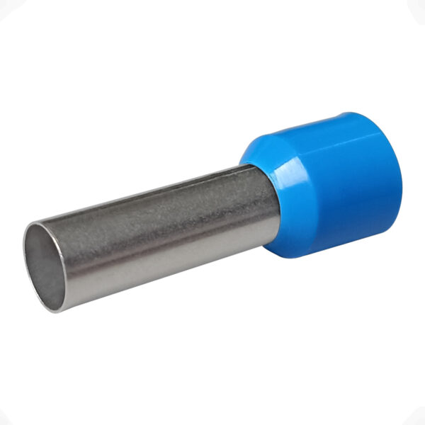 Terminal Tubular 16mm Azul Ilhós Simples Pré-Isolado Conexão Elétrica
