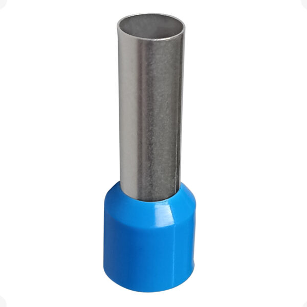 Terminal Tubular 2,5mm Azul Ilhós Simples Pré-Isolado Elétrico