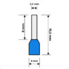 Terminal Tubular 2,5mm Azul Ilhós Simples Pré-Isolado Elétrico