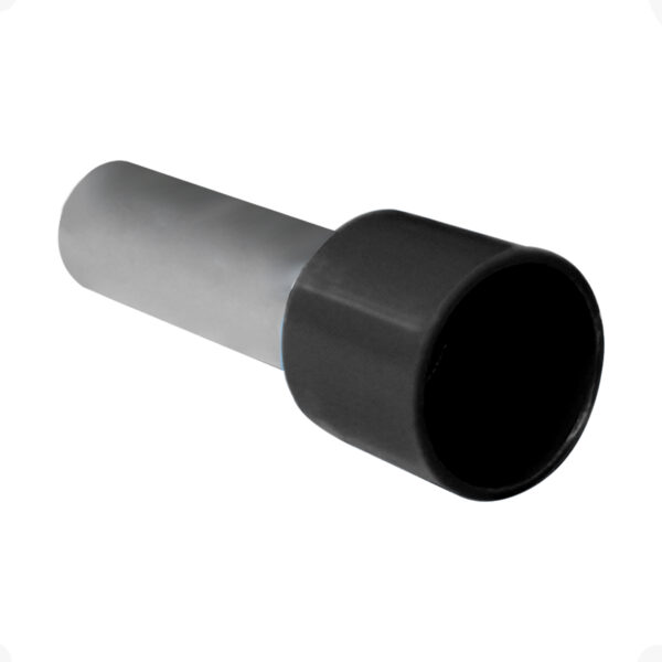 Terminal Tubular 1,5mm Preto Ilhós Simples Pré-Isolado para Fio Elétrico