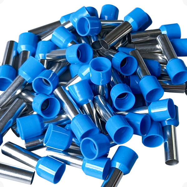 Terminal Tubular 16mm Azul Ilhós Simples Pré-Isolado Conexão Elétrica