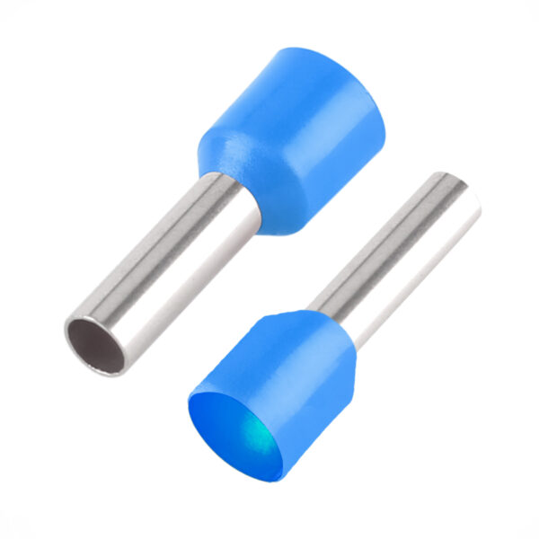 Terminal Tubular 2,5mm Azul Ilhós Simples Pré-Isolado Elétrico