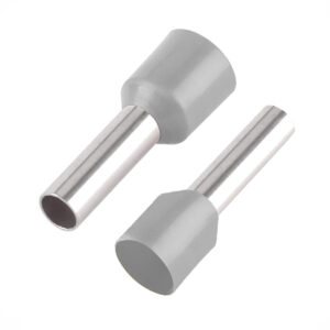 Terminal Pré-Isolado Tubular Ilhós 4mm x 8mm Cinza