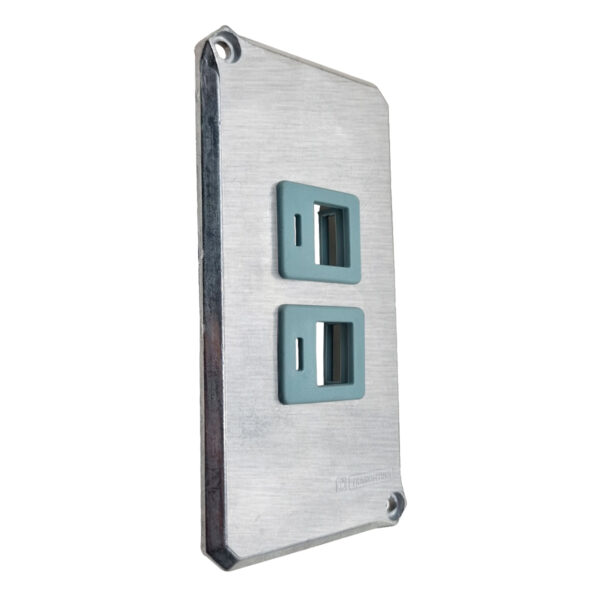 Tampa 2 Suportes Keystone RJ45 Tramontina para Condulete 1"