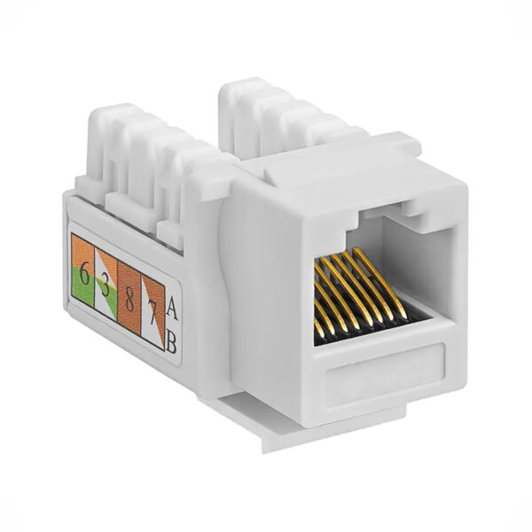 Tomada Keystone RJ45 Cat5e Fêmea – Conector Rede Internet Padrão