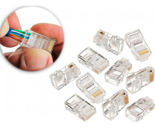 100 Conector Rede Internet Macho RJ45 UTP Cat6