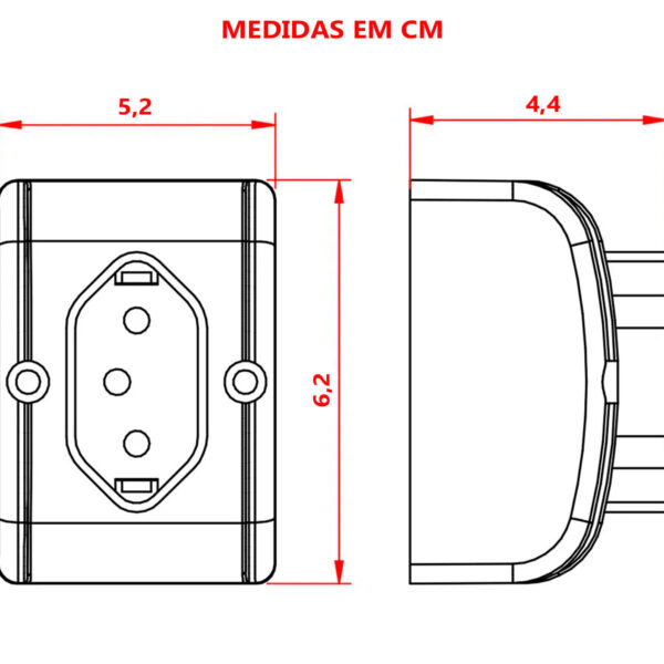 Tomada de Sobrepor Externa 20A 2P+T Mec-Tronic – Resistente e Segura