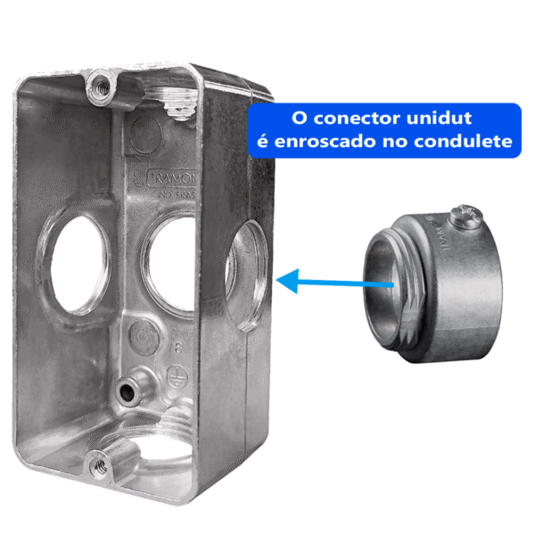 Conector Unidut 1" para Condulete Múltiplo Tramontina | Alumínio Resistente