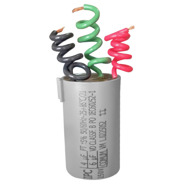 Capacitor para Motor Ventilador 3 Fios 4+6uF 250V