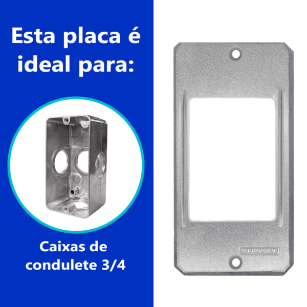 Tampa Espelho Modular 3 Postos Para Condulete 3/4" Tramontina