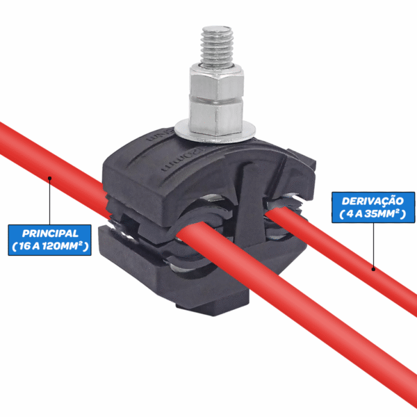 Conector CDP Perfurante 16 a 120mm² Derivação 4,00 a 35mm²