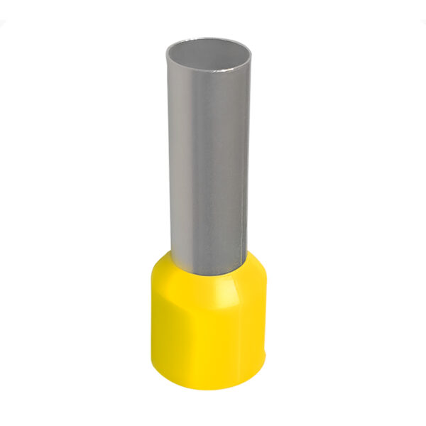 Terminal Pré-Isolado Tubular Ilhós 6mm x 12mm Amarelo