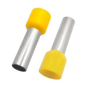 Terminal Pré Isolado Tubular 6mm Amarelo Ilhós Simples para Fio Elétrico