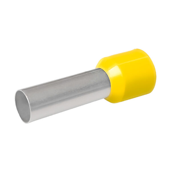 Terminal Pré-Isolado Tubular Ilhós 6mm x 12mm Amarelo