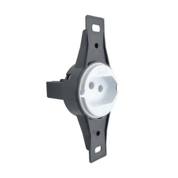 Tomada 2P+T Redonda 10A Branca Blux – Ideal para TV, PC e Eletrodomésticos