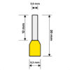 Terminal Pré-Isolado Tubular Ilhós 6mm x 12mm Amarelo