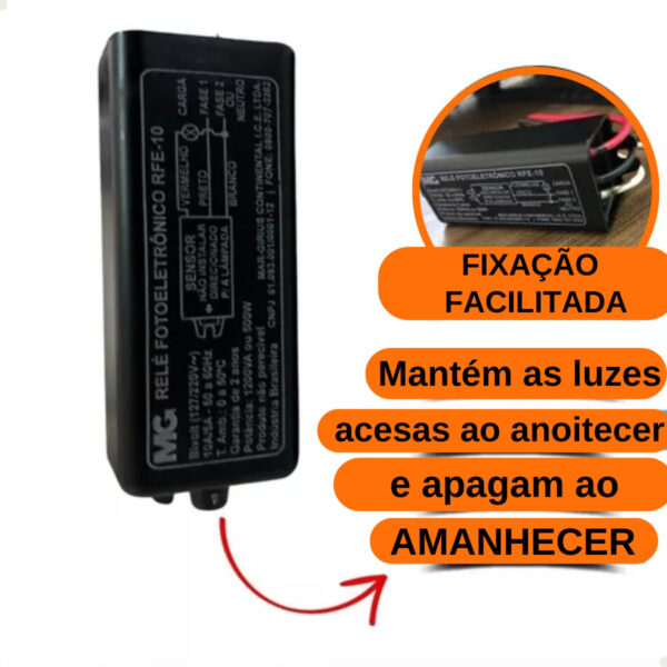 Relé Fotoeletrônico Compacto 500W RFE-10 Bivolt MarGirius
