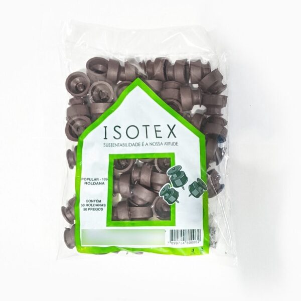 50 Unidades Isolador Roldana Média 30x30 Marrom com Prego