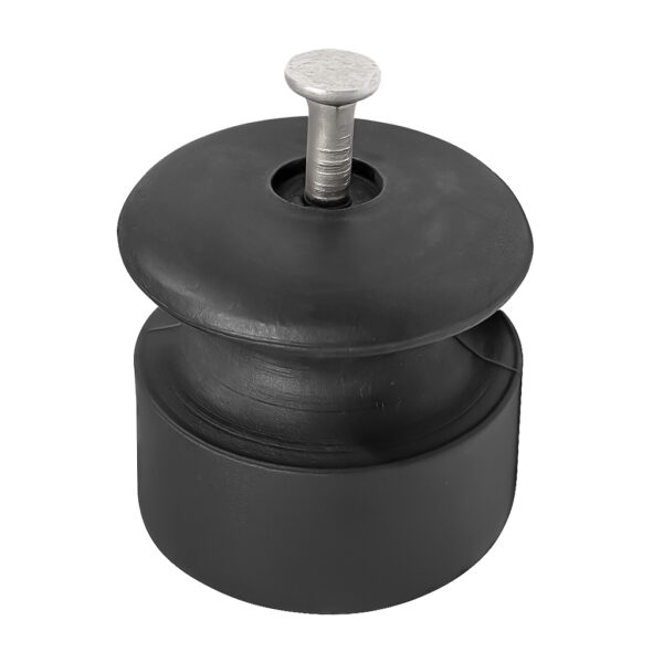 50 Unidades Isolador Roldana Média 30x30 Preta com Prego